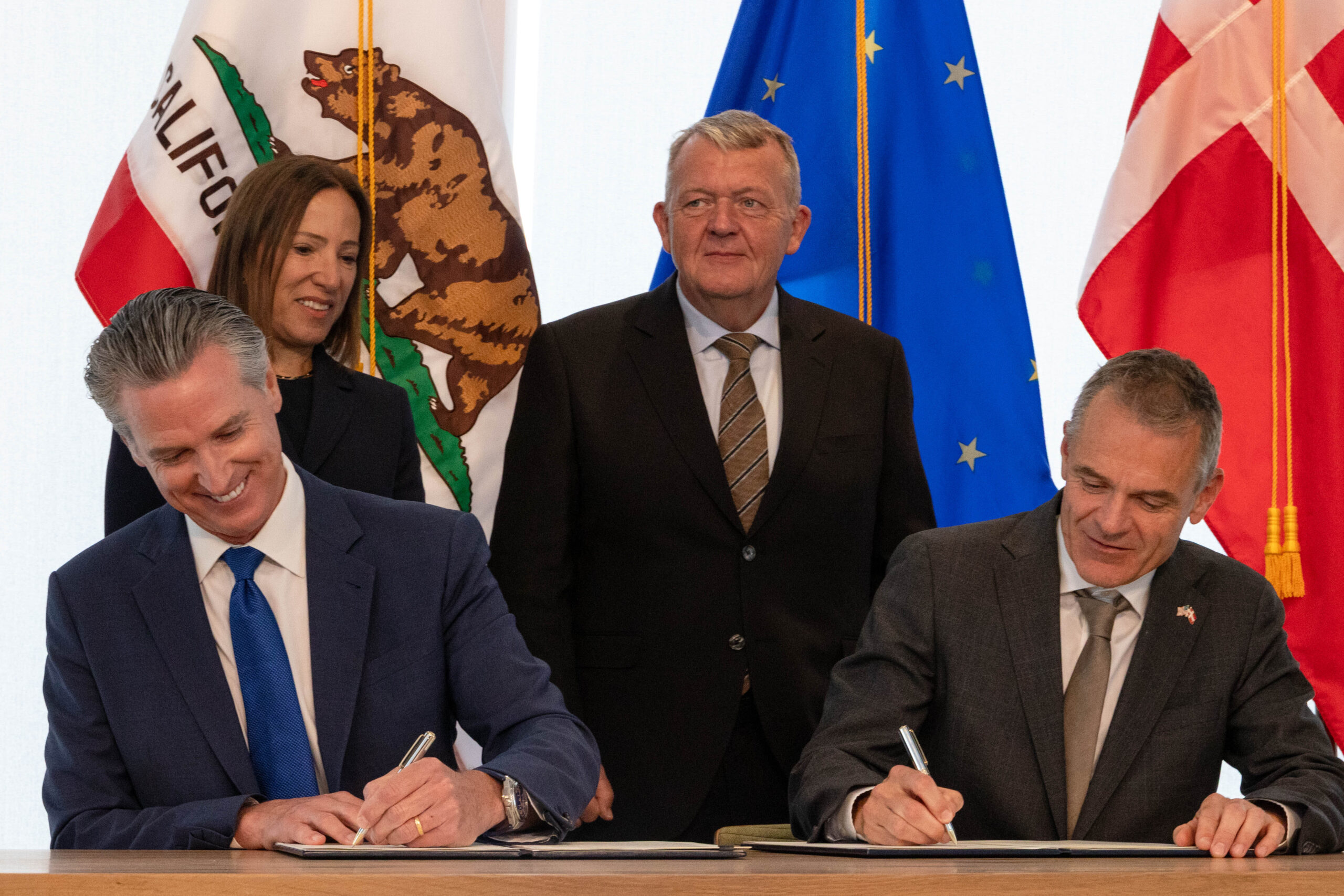 Gavin Newsom, Jesper Møller Sørensen, Eleni Kounalakis, Lars Løkke Rasmussen.