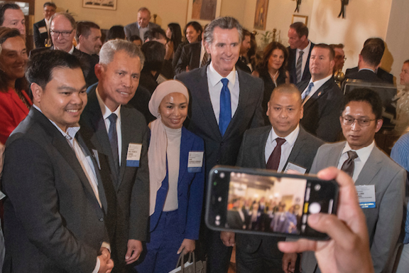 Governor Newsom with the Consuls General of the Philippines, Malaysia, Indonesia and Myanmar.