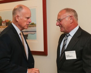 Governor Brown and CalChamber President/CEO Zaremberg before the CalChamber-hosted luncheon prelude to the Mexico mission. Photo by Justin Short, Office of the Governor