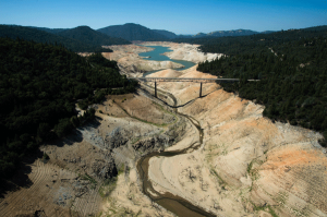 Lake Oroville showing the Enterprise Bridge looking from the South Fork on September 5, 2014. Photo: Courtesy of Department of Water Resources