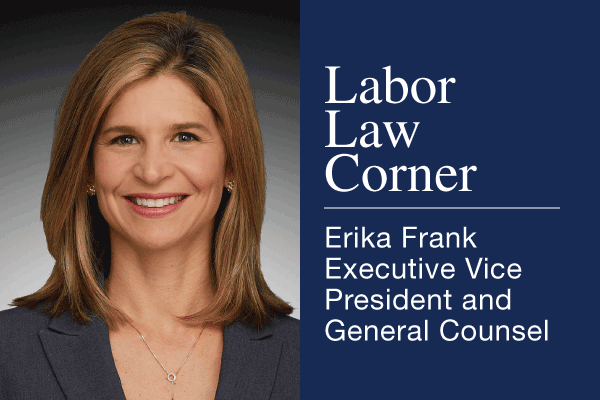 Labor Law Corner, Erika Frank