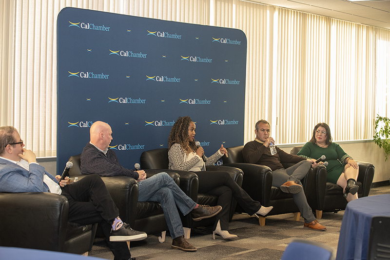 Legislators gathered at a conference, engaged in discussion at the CalChamber policy panel on January 22