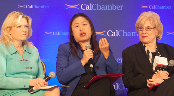 Senators Cathleen Galgiani (D-Stockton), Janet Nguyen (R-Garden Grove) and Jean Fuller (R-Bakersfield) revisit key victories from the 2015-2016 legislative session at the CalChamber Public Affairs Conference on November 30, 2016.