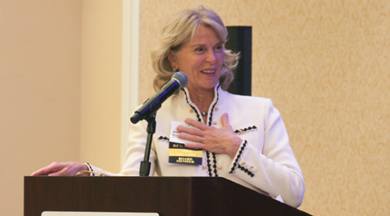 Anne Buettner, The Walt Disney Company, moderates a panel that discussed the challenges facing California's tax system at the CalChamber Public Affairs Conference on November 30, 2016.