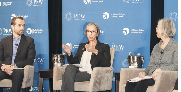 (From left) Mark Herbert, Marti Fisher and Nancy Berlin participate in a panel discussion about what the California Secure Choice Retirement Savings Investment Program (still being developed) means for employers.