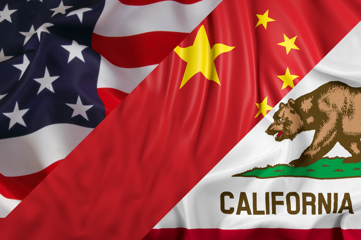 US China CA Flags