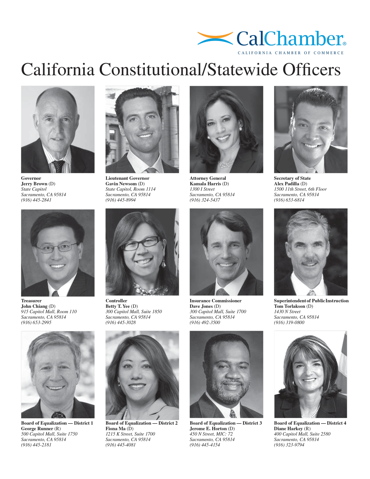 Pictorial Roster of Officers/Legislature - CalChamber Alert